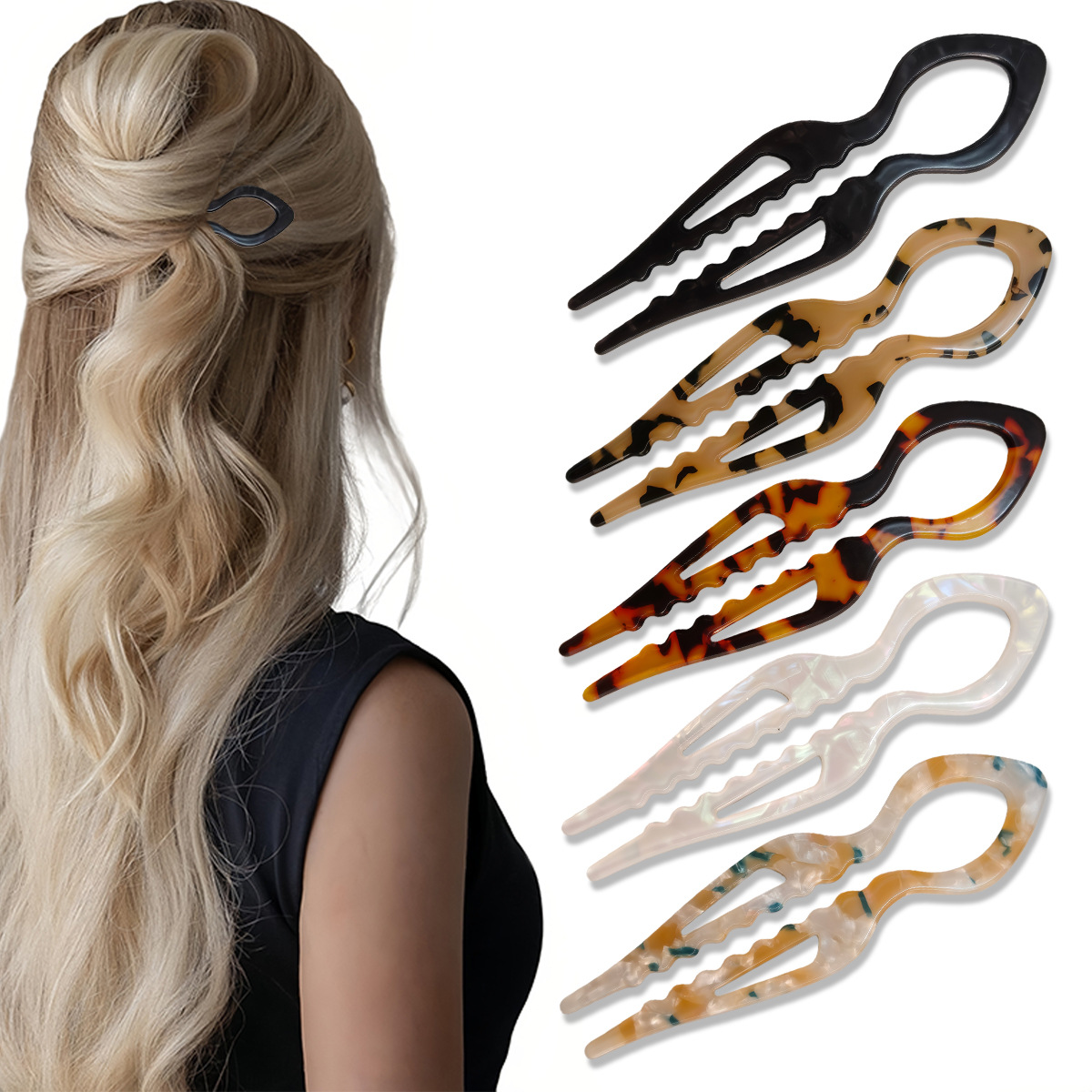 Young Women'S Accessories - U-образные палочки для волос, черепаховая акриловая