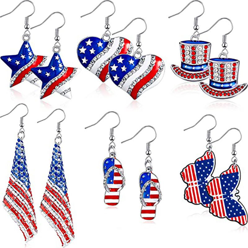 Women Accessories Usa - Серьги с американским флагом Серьги-капли США
