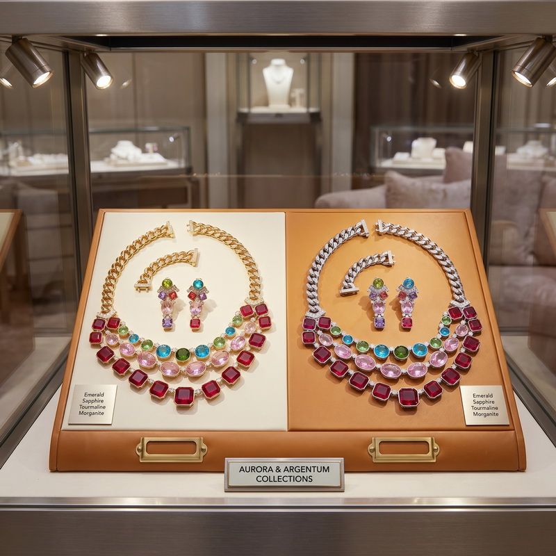 Layered Necklace Set - Комплект украшений в европейско-американском стиле: серьги