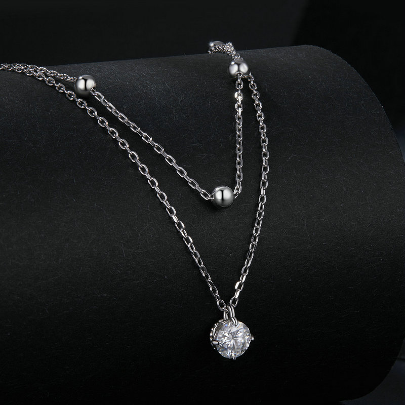 Layered Necklace Set - Ожерелье Bamoer U с муассанитом 0,5